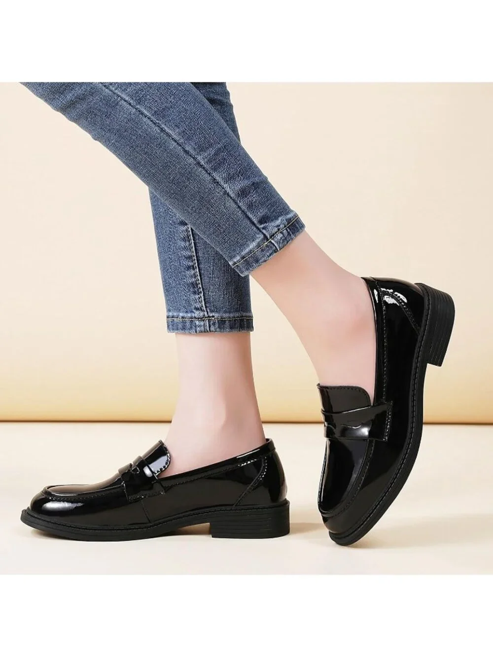 🆕Women's Black Loafers Black Penny Loafer Business Casual Flats Comfortable